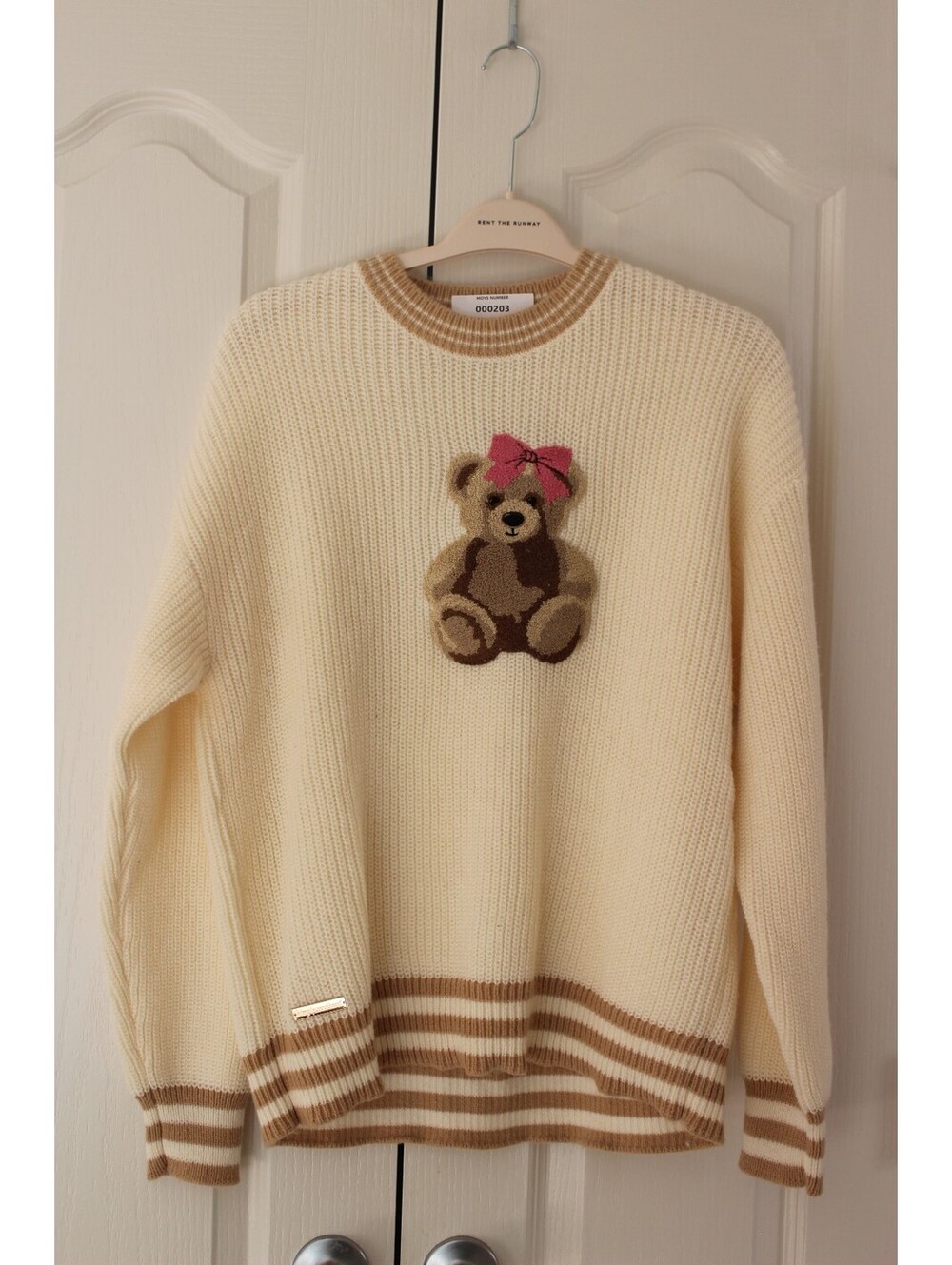 Simply Southern Women’s Teddy Bear Sweater Cream Knit Pullover 0203-XL (2)